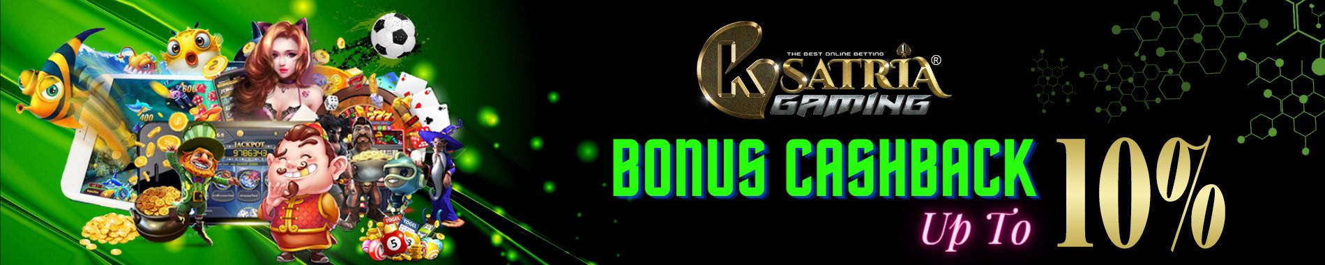 BONUS CASHBACK MINGGUAN UP TO 10% ksatriagaming